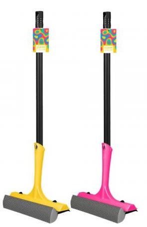 Щетка для мытья окон Clean Color с сеткой и ручкой 44 см, микс